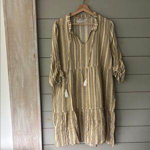 Cream Tassel Striped Dress – Size 40 (US M)